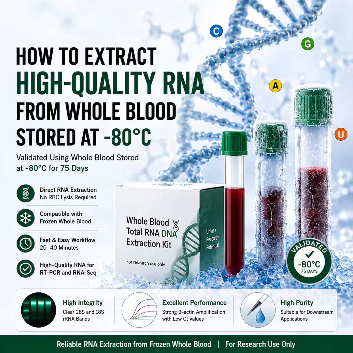 How to Extract High-Quality RNA from Whole Blood Stored at -80°C