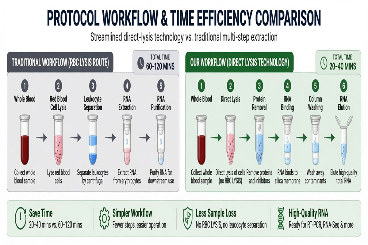 -80°C frozen whole blood RNA extraction gel electrophoresis results