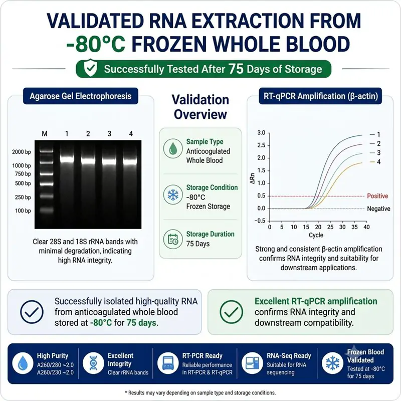 Whole Blood Total RNA Extraction Kit for Fresh and Frozen Blood Samples Whole Blood Total RNA Extraction Kit for Fresh and Frozen Blood Samples