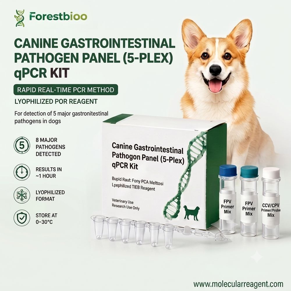 Canine Gastrointestinal Pathogen Panel (5-Plex) qPCR Kit Rapid Multiplex Real-Time PCR Detection Kit