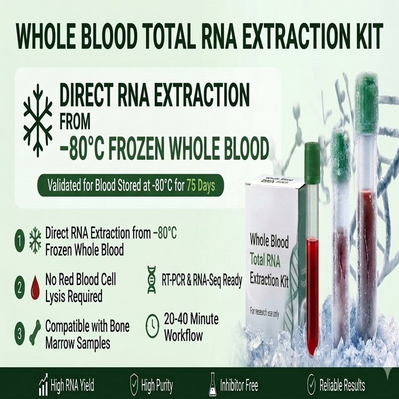 Whole Blood Total RNA  Extraction Kit  Direct RNA Extraction from -80°C Frozen Whole Blood