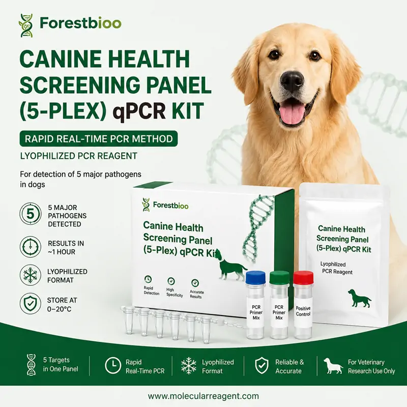Canine Health Screening Panel (5-Plex) qPCR Kit | Dog Pathogen PCR Canine Health Screening Panel (5-Plex) qPCR Kit | Dog Pathogen PCR