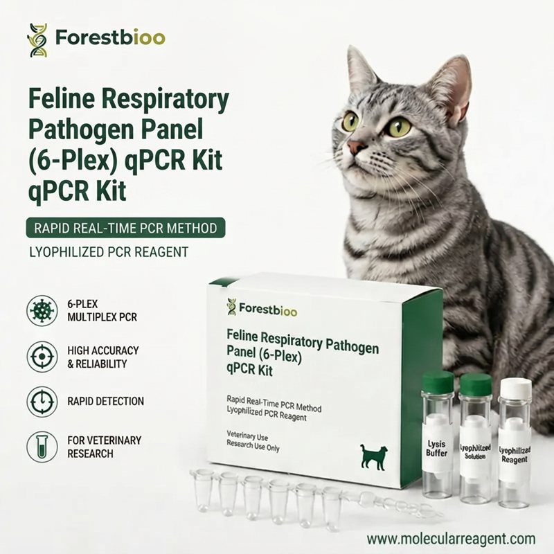 Feline Respiratory Pathogen Panel (6-Plex) qPCR Kit | Real-Time PCR