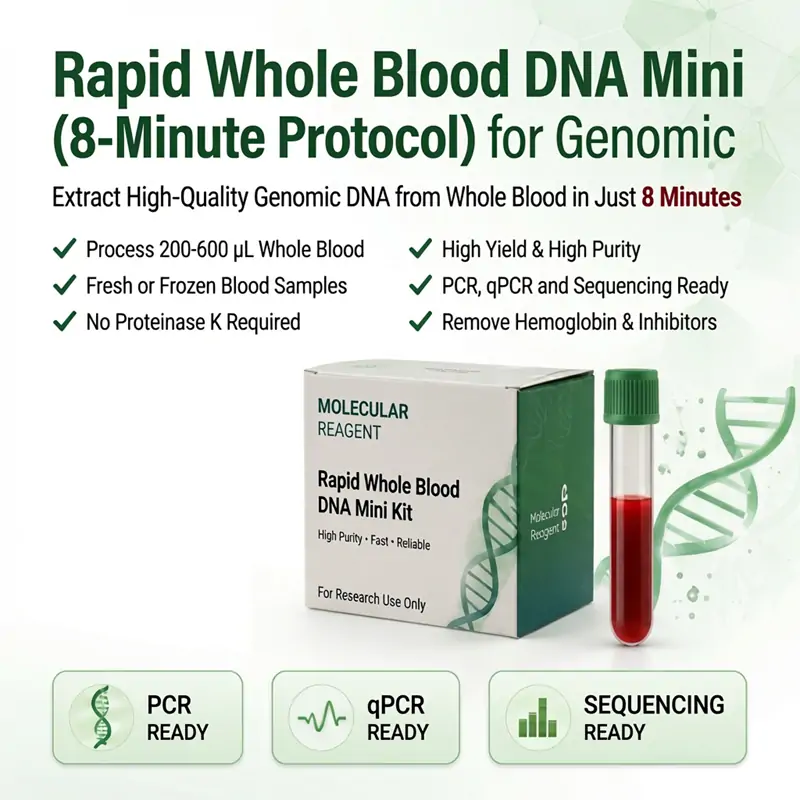 Rapid Whole Blood DNA Mini Kit (8-Minute Protocol) for g DNA Extration
