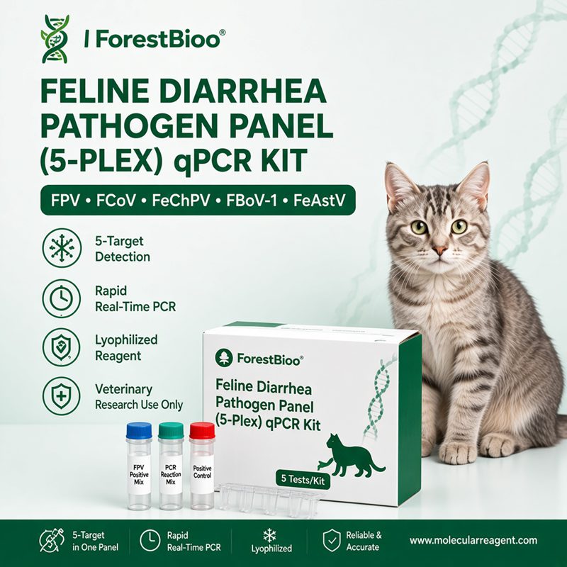 Feline Diarrhea Pathogen Panel (5-Plex) qPCR Kit | Real-Time PCR